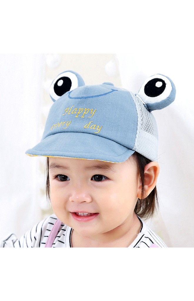 หมวกแก๊ปกบตาโต Happy every day ด้านหลังผ้าตาข่าย