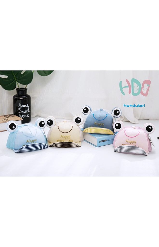 หมวกแก๊ปกบตาโต Happy every day ด้านหลังผ้าตาข่าย