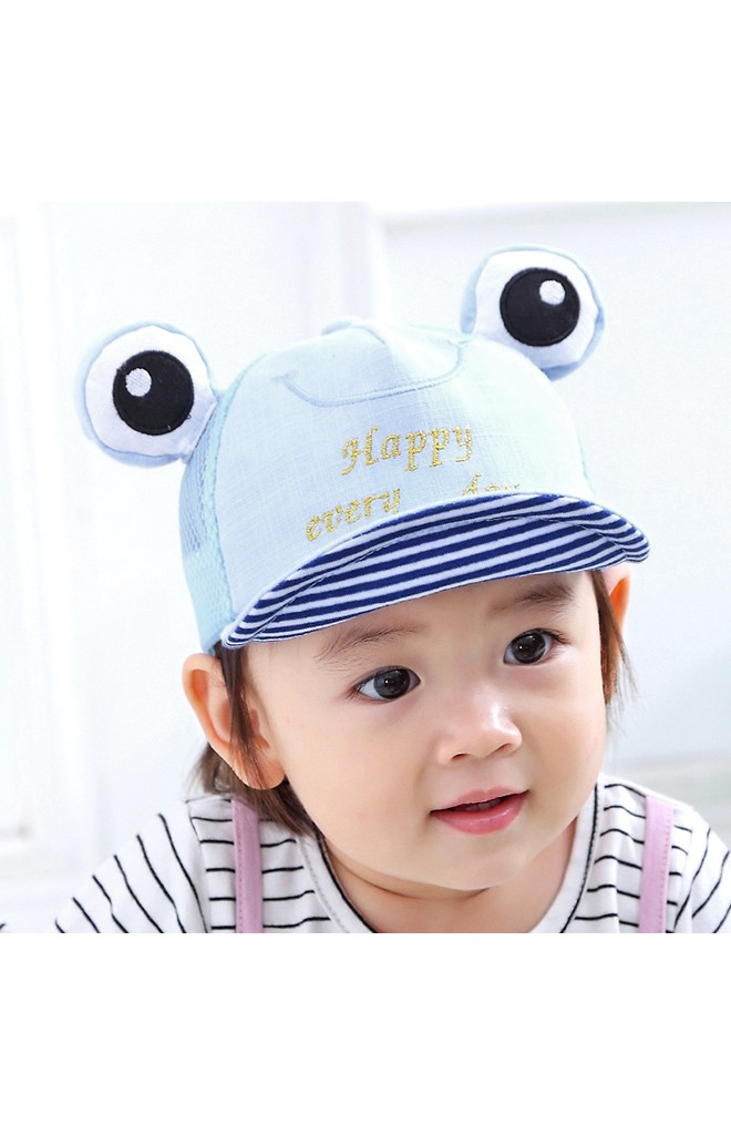 หมวกแก๊ปกบตาโต Happy every day ด้านหลังผ้าตาข่าย