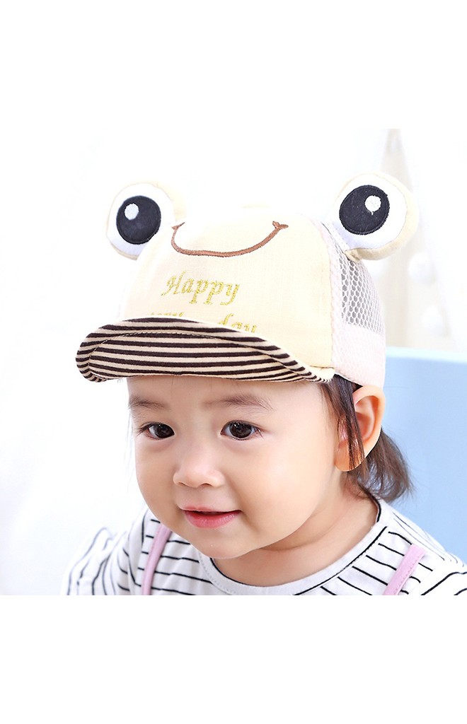 หมวกแก๊ปกบตาโต Happy every day ด้านหลังผ้าตาข่าย