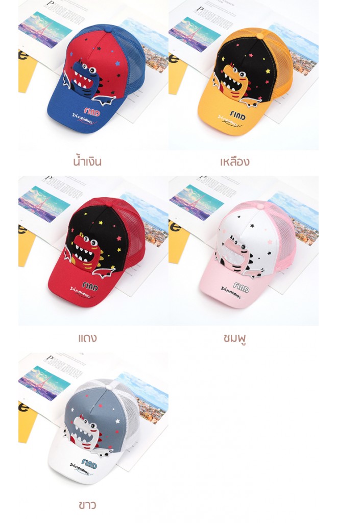หมวกแก๊ป Dinosaurs ด้านหลังผ่าตาข่าย