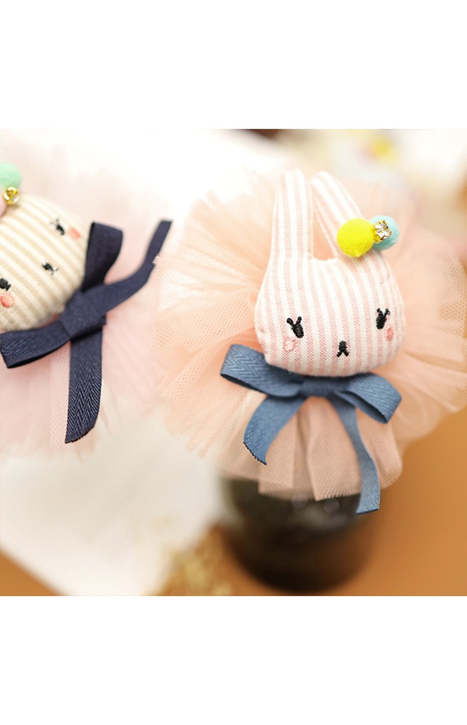 ผ้าคาดผมแต่งตุ๊กตากระต่ายผูกโบว์รองผ้าโปร่ง Angel Neitiri