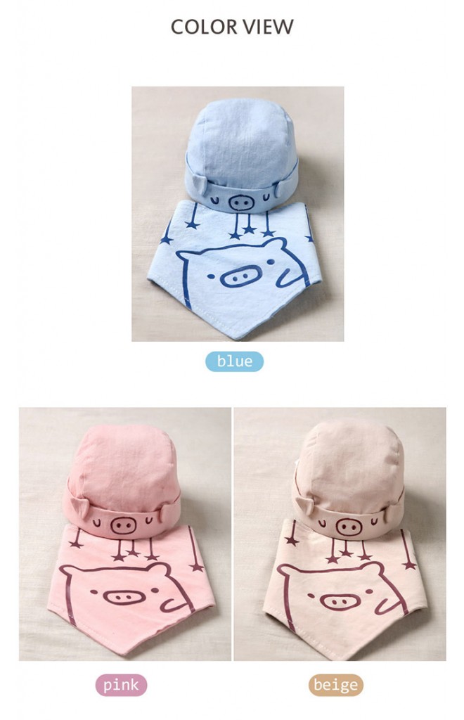 เซ็ตหมวกโจรสลัดหน้าหมูน่ารักมาพร้อมผ้ากันเปื้อน GZMM