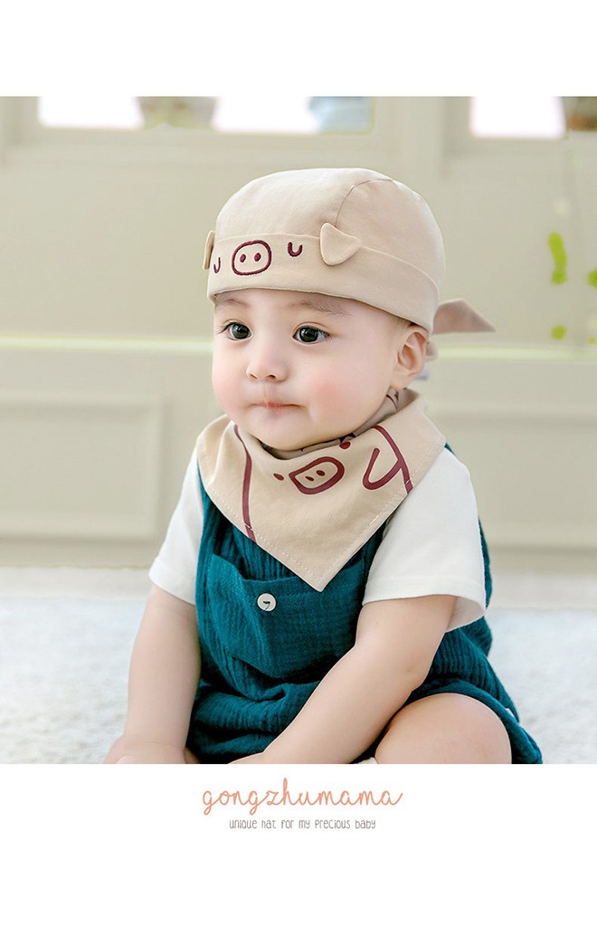 เซ็ตหมวกโจรสลัดหน้าหมูน่ารักมาพร้อมผ้ากันเปื้อน GZMM
