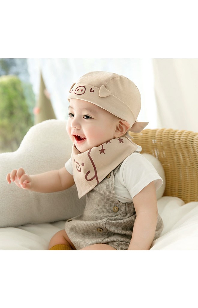เซ็ตหมวกโจรสลัดหน้าหมูน่ารักมาพร้อมผ้ากันเปื้อน GZMM