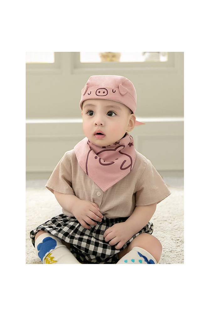 เซ็ตหมวกโจรสลัดหน้าหมูน่ารักมาพร้อมผ้ากันเปื้อน GZMM