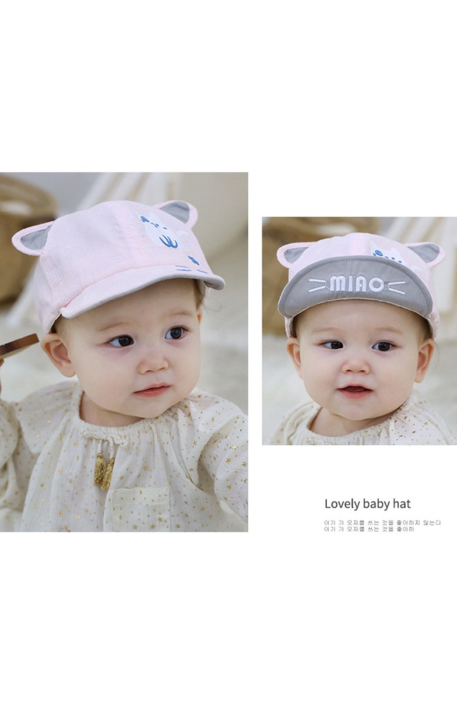 หมวกแก๊ปลายแมวน้อยแต่งหูแหลมน่ารักๆ จาก TUTUYA