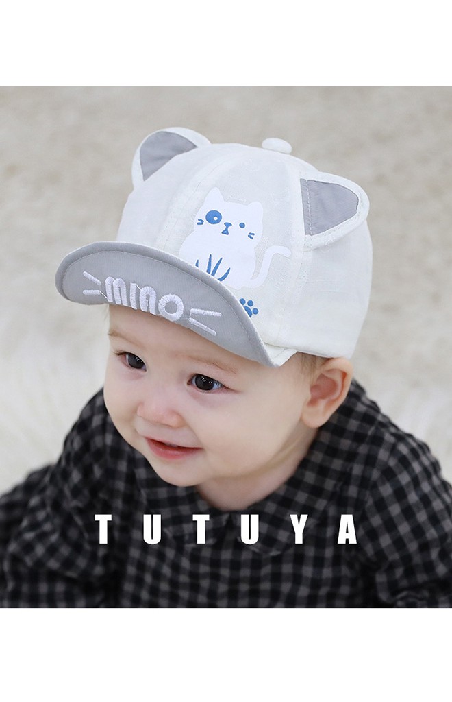 หมวกแก๊ปลายแมวน้อยแต่งหูแหลมน่ารักๆ จาก TUTUYA