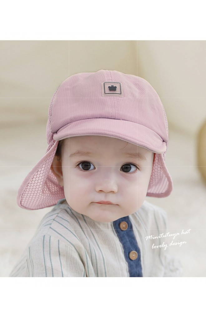 หมวกแก๊ปเด็กด้านหลังมีผ้าตาข่ายบังแดดช่วงคอ TUTUYA