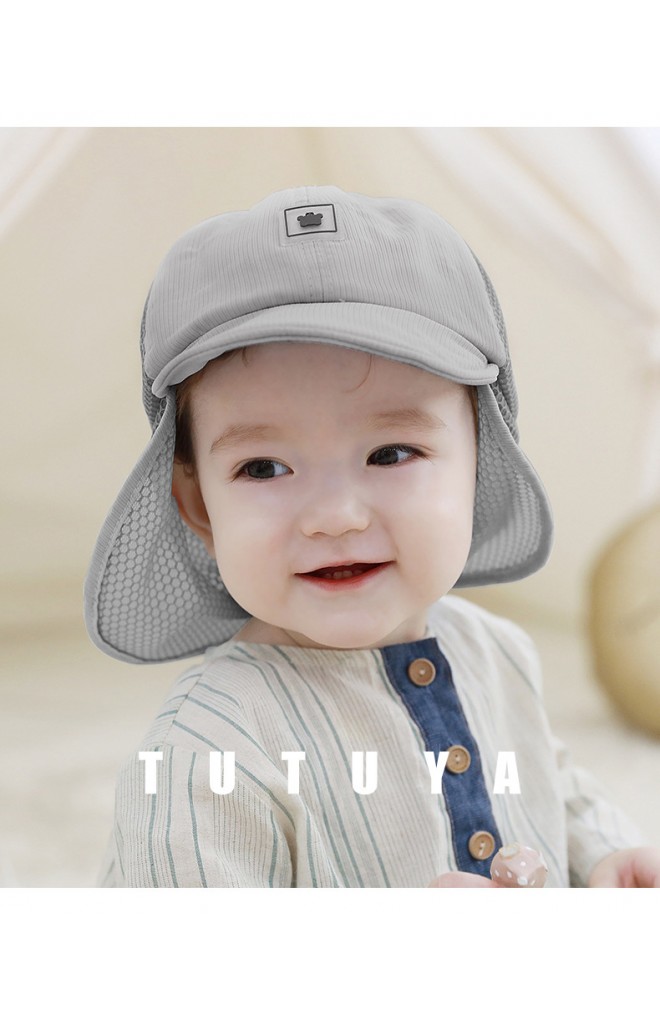 หมวกแก๊ปเด็กด้านหลังมีผ้าตาข่ายบังแดดช่วงคอ TUTUYA