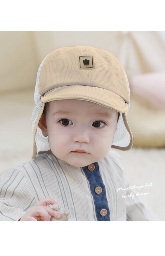 หมวกแก๊ปเด็กด้านหลังมีผ้าตาข่ายบังแดดช่วงคอ TUTUYA