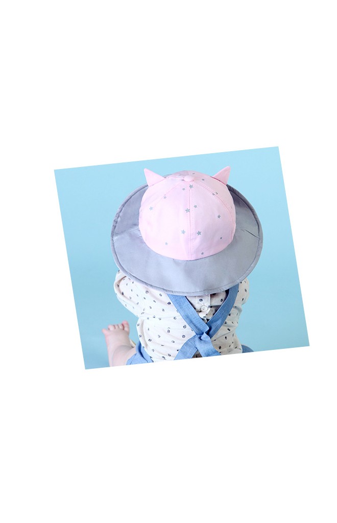 หมวกเด็กปีกกว้างหน้าการ์ตูนแต่งหูแหลมจาก MiLKY FRiENDS