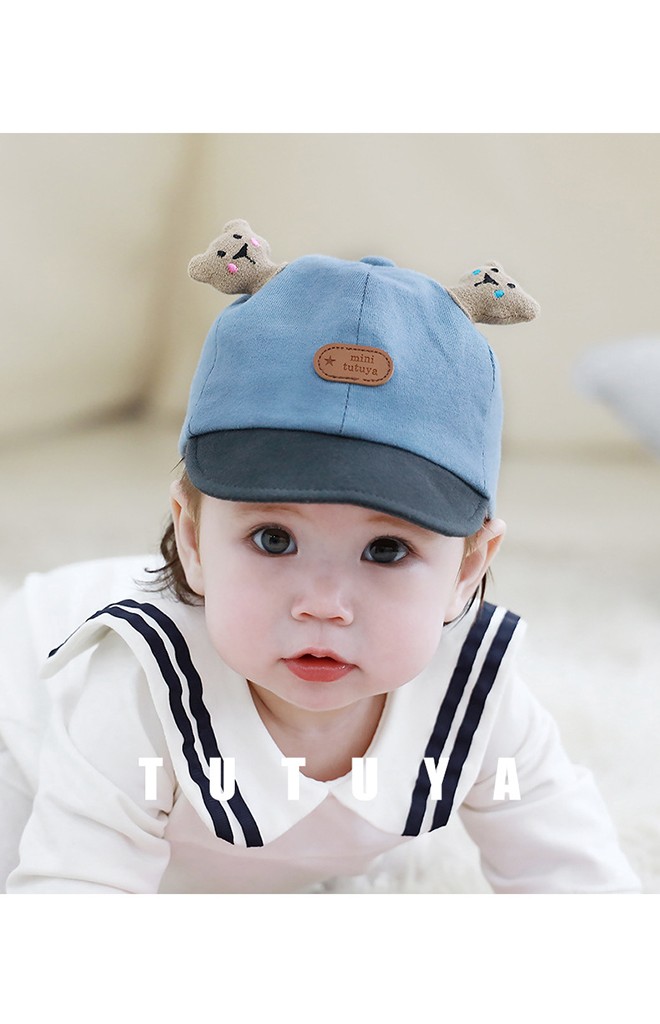 หมวกแก๊ปเด็กปีกอ่อ นแต่งการ์ตูนหมีน้อย TUTUYA