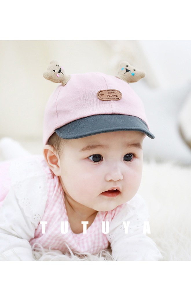 หมวกแก๊ปเด็กปีกอ่อ นแต่งการ์ตูนหมีน้อย TUTUYA