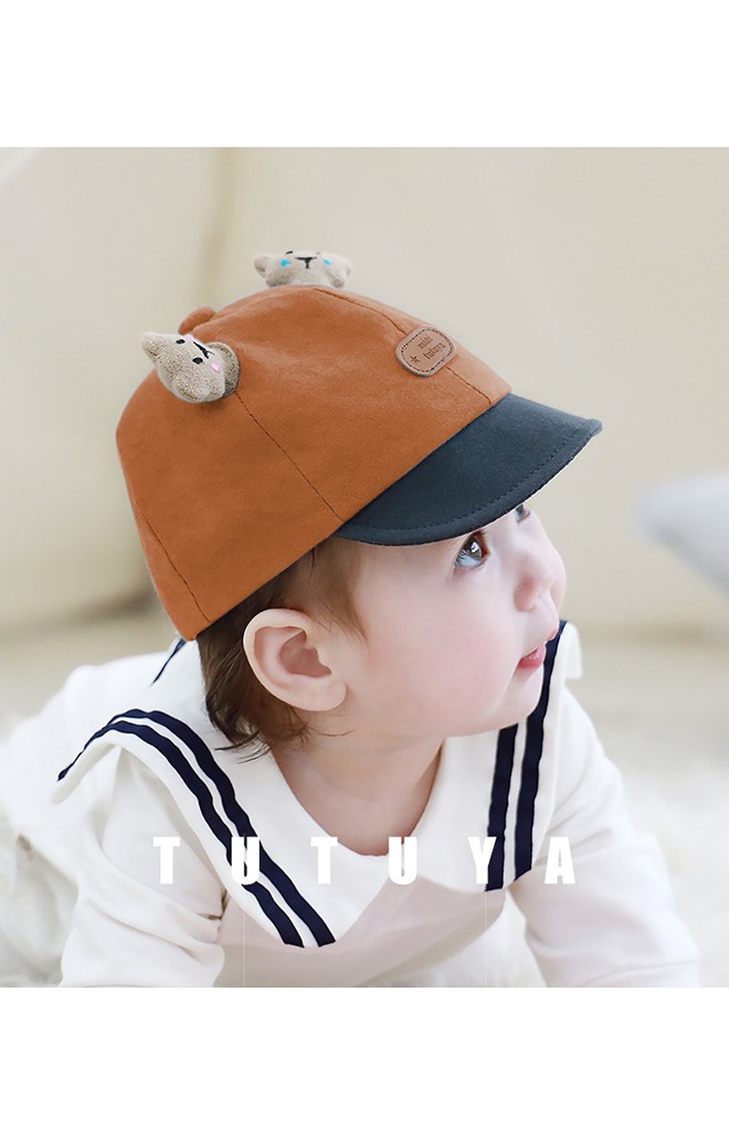 หมวกแก๊ปเด็กปีกอ่อ นแต่งการ์ตูนหมีน้อย TUTUYA