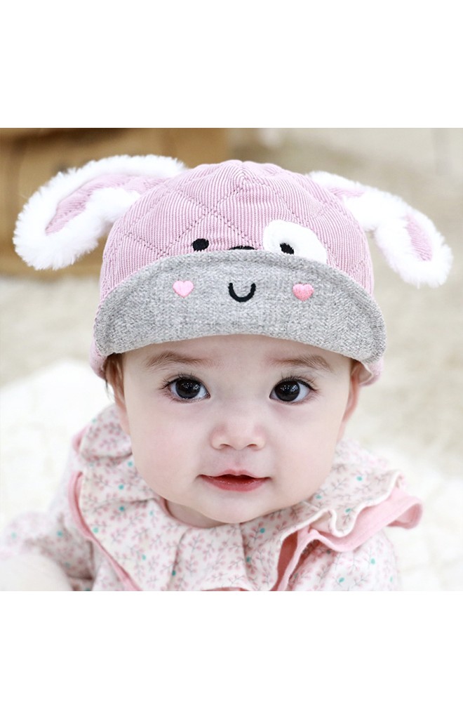 หมวกแก๊ปเจ้าตูบน้อยน่ารัก ผ้าลูกฟูกลายตาราง TUTUYA