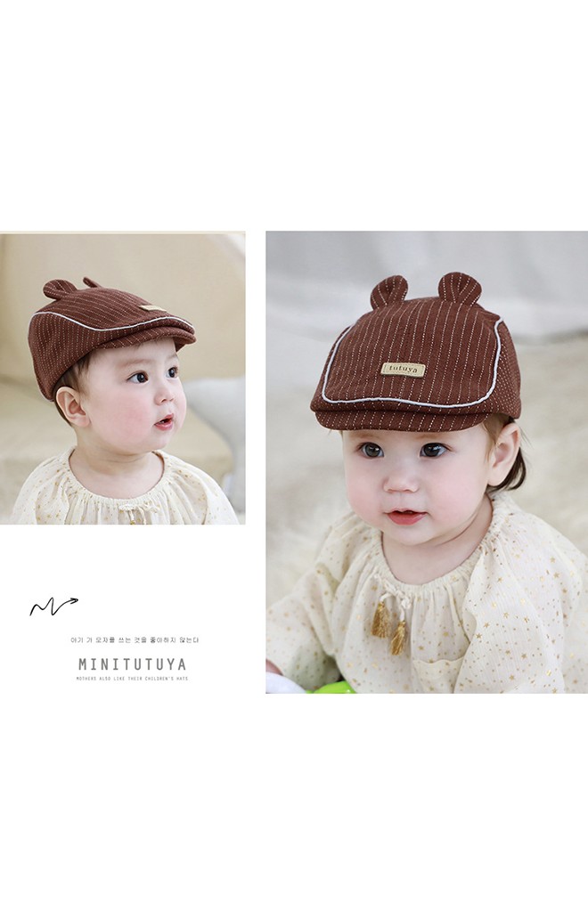 หมวกแฟลตแค๊ปลายทางแต่งหูน่ารัก จาก TUTUYA
