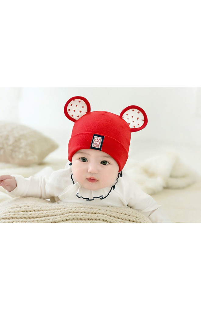 เซ็ตหมวกมิกกี้หูลายดาวมาพร้อมผ้ากันเปื้อนแบบโค้ง GZMM