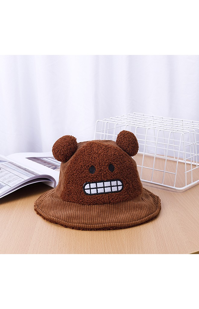 หมวก Bucket หน้าการ์ตูนแต่งปอมปอมน่ารัก