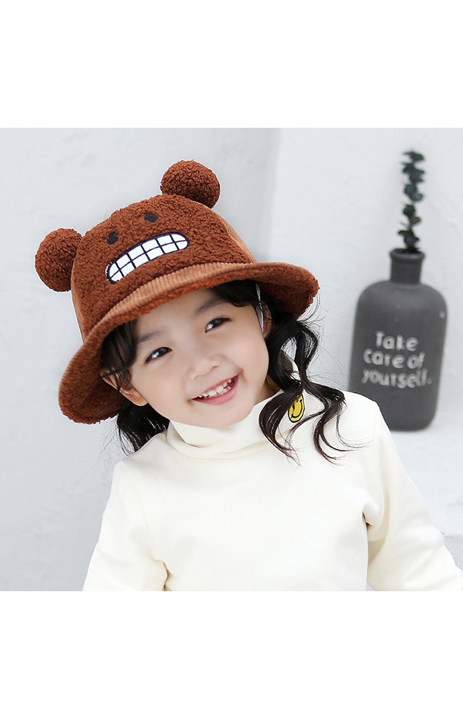 หมวก Bucket หน้าการ์ตูนแต่งปอมปอมน่ารัก