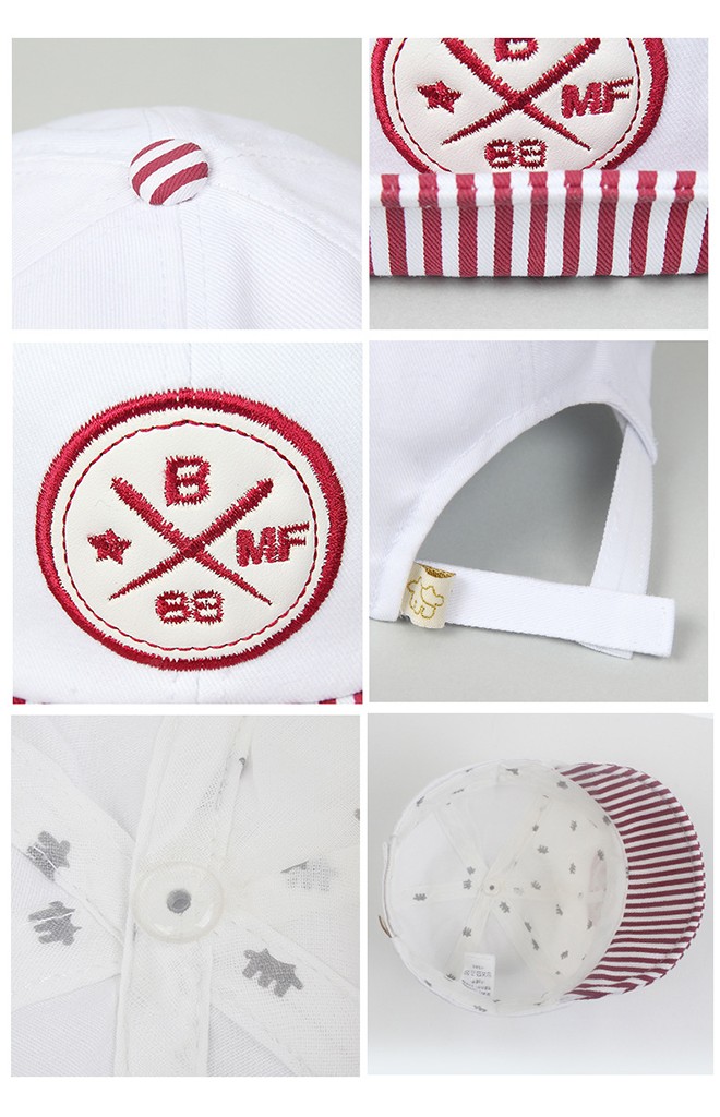 หมวกแก๊ปสีขาวแต่งปีกลายทาง จาก MiLKY FRiENDS