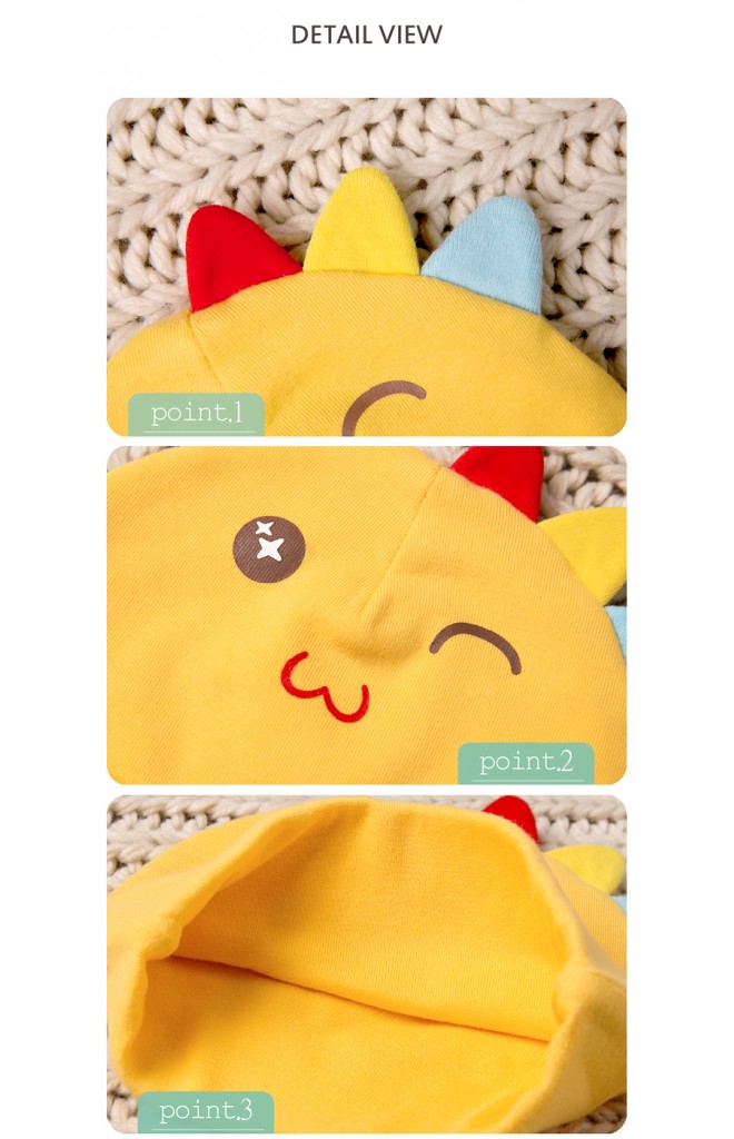 เซ็ตหมวกพร้อมผ้ากันเปื้อนไดโนเสาร์ สีสันสดใส