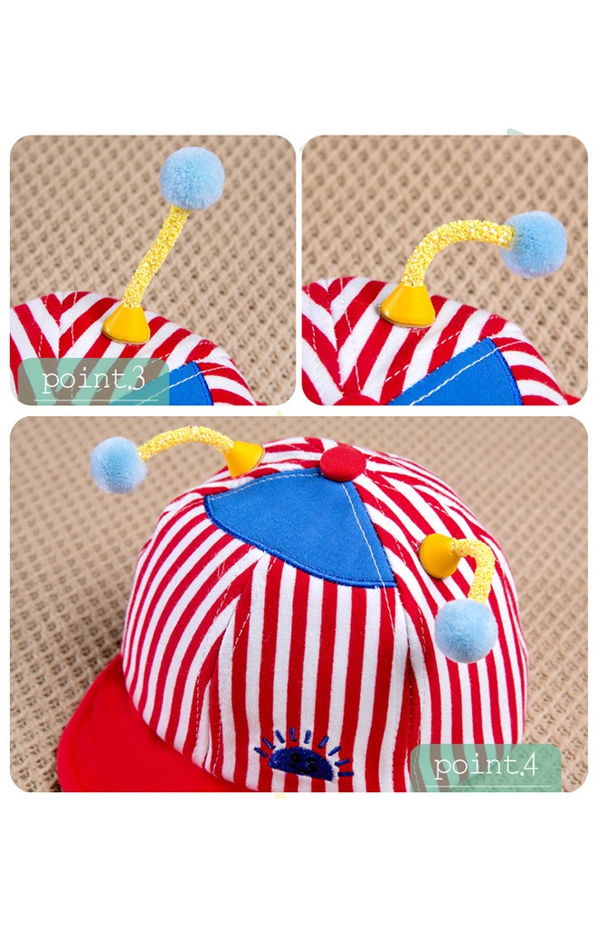 หมวกแก๊ปผึ้งน้อยลายทางใต้ปีกปัก smile จาก GZMM