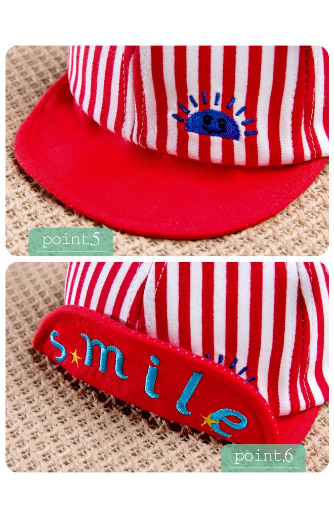 หมวกแก๊ปผึ้งน้อยลายทางใต้ปีกปัก smile จาก GZMM