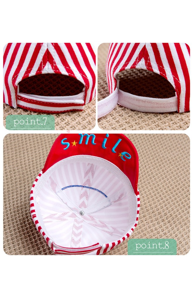 หมวกแก๊ปผึ้งน้อยลายทางใต้ปีกปัก smile จาก GZMM