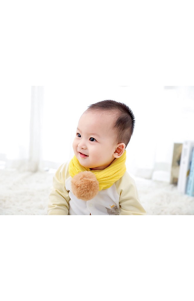 หมวกไหมพรมกันหนาวแต่งขนมิ้ง ปรับเป็นผ้าพันคอได้