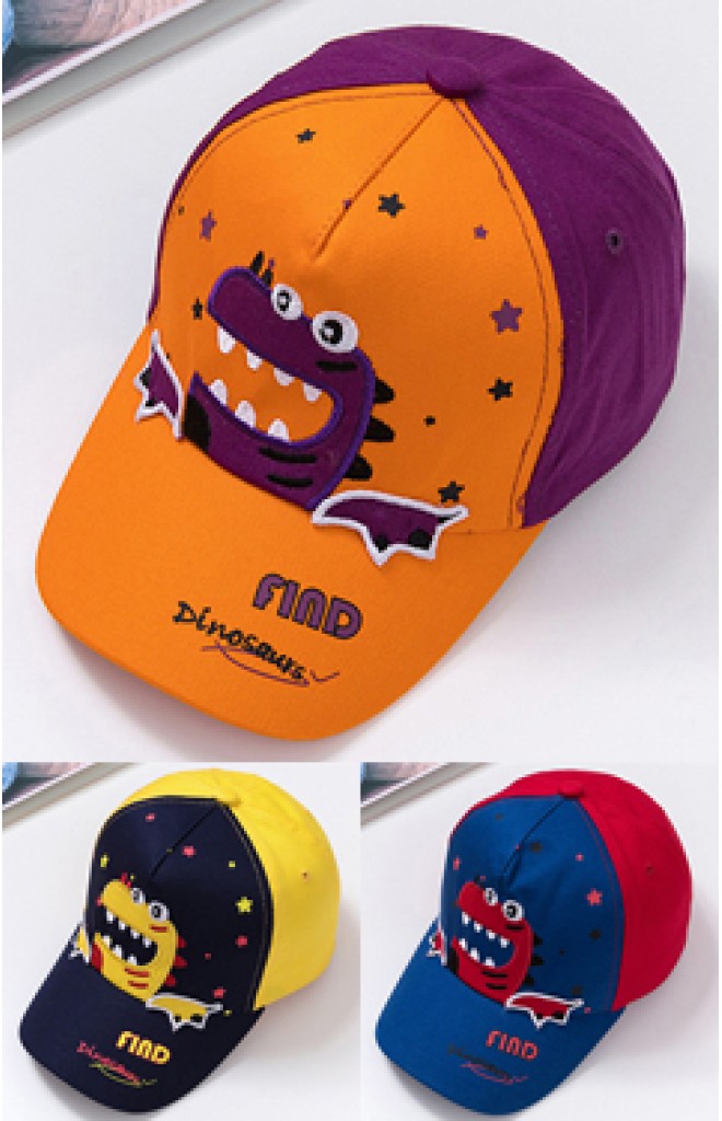 หมวกแก๊ป Dinosaurs สีสันสดใส หมวกแก๊ป Dinosaurs สีสันสดใส