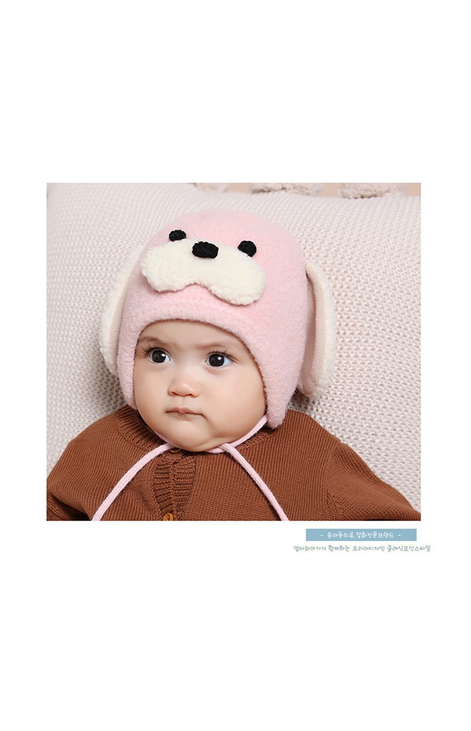หมวกเจ้าตูบหูยาว สายผูกคางปอมปอม