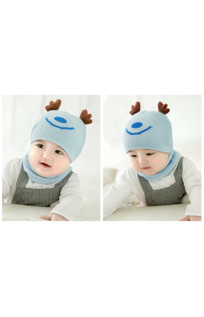 เซ็ตหมวกไหมพรม Baby Deer มาพร้อมผ้าสวมคอ GZMM