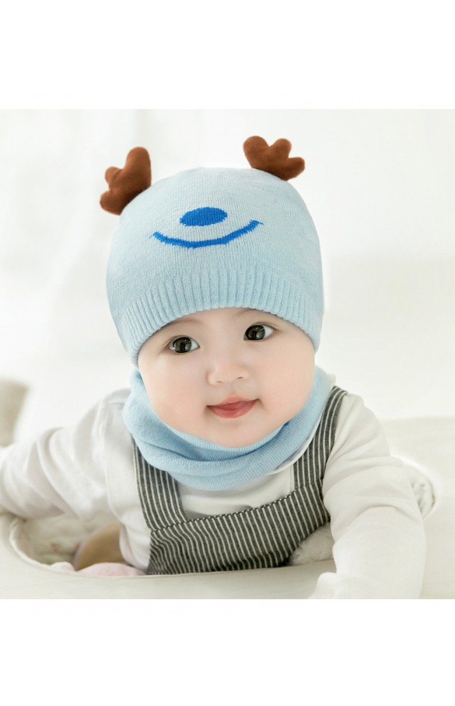เซ็ตหมวกไหมพรม Baby Deer มาพร้อมผ้าสวมคอ GZMM