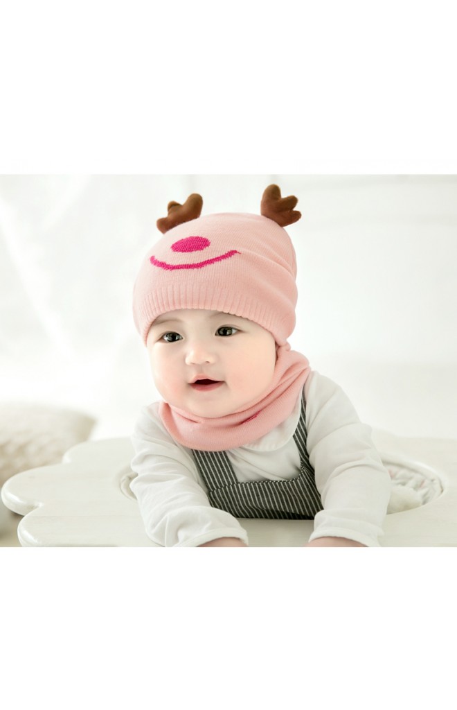 เซ็ตหมวกไหมพรม Baby Deer มาพร้อมผ้าสวมคอ GZMM