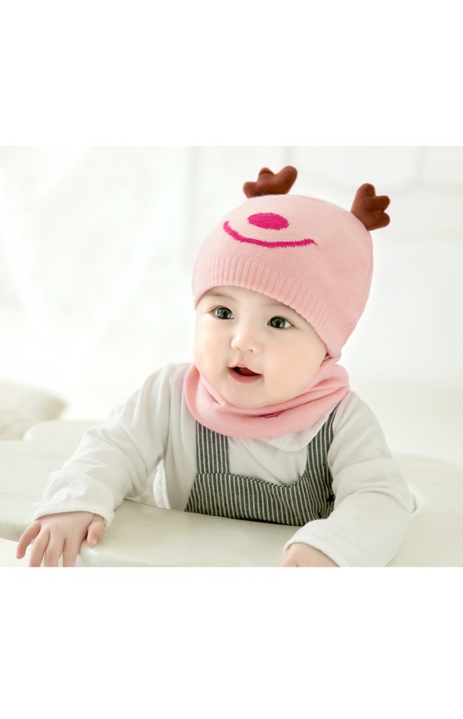 เซ็ตหมวกไหมพรม Baby Deer มาพร้อมผ้าสวมคอ GZMM