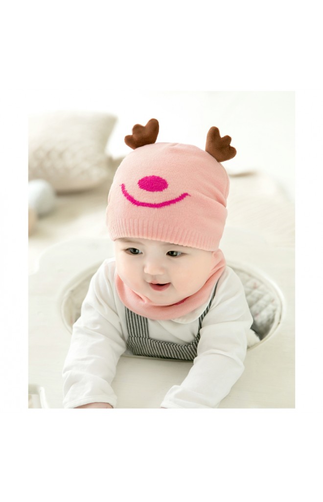 เซ็ตหมวกไหมพรม Baby Deer มาพร้อมผ้าสวมคอ GZMM
