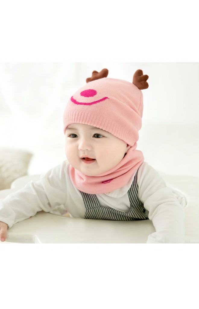 เซ็ตหมวกไหมพรม Baby Deer มาพร้อมผ้าสวมคอ GZMM