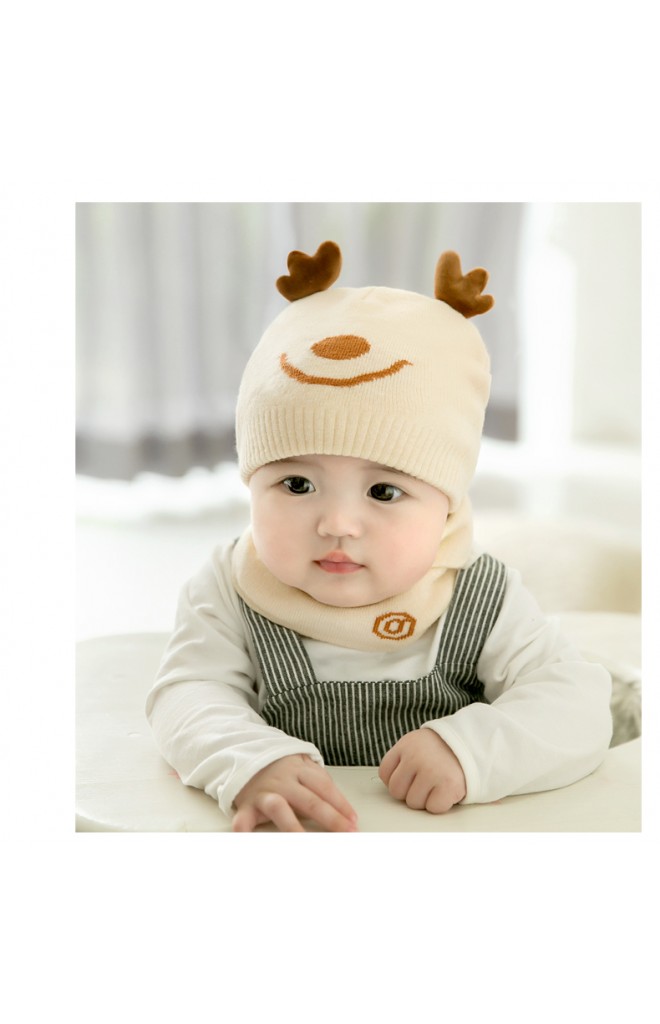 เซ็ตหมวกไหมพรม Baby Deer มาพร้อมผ้าสวมคอ GZMM