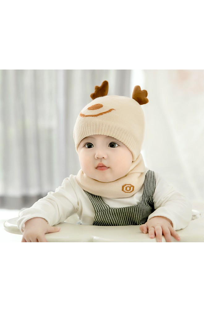 เซ็ตหมวกไหมพรม Baby Deer มาพร้อมผ้าสวมคอ GZMM