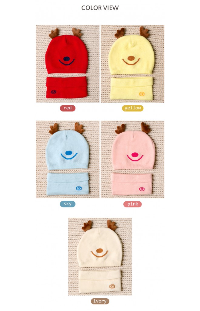 เซ็ตหมวกไหมพรม Baby Deer มาพร้อมผ้าสวมคอ GZMM