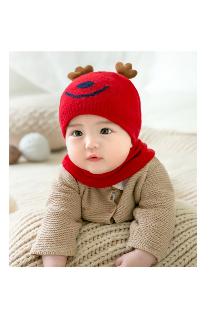 เซ็ตหมวกไหมพรม Baby Deer มาพร้อมผ้าสวมคอ GZMM