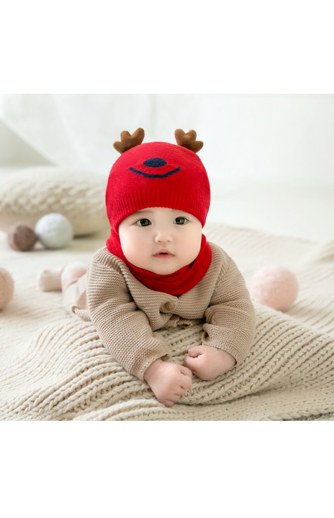 เซ็ตหมวกไหมพรม Baby Deer มาพร้อมผ้าสวมคอ GZMM