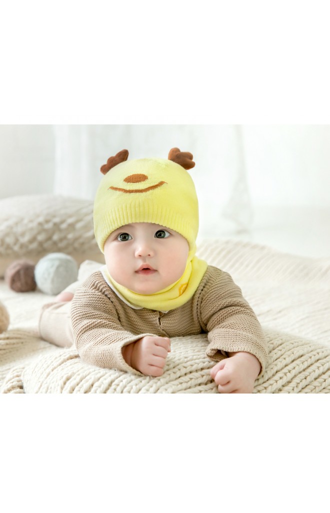 เซ็ตหมวกไหมพรม Baby Deer มาพร้อมผ้าสวมคอ GZMM