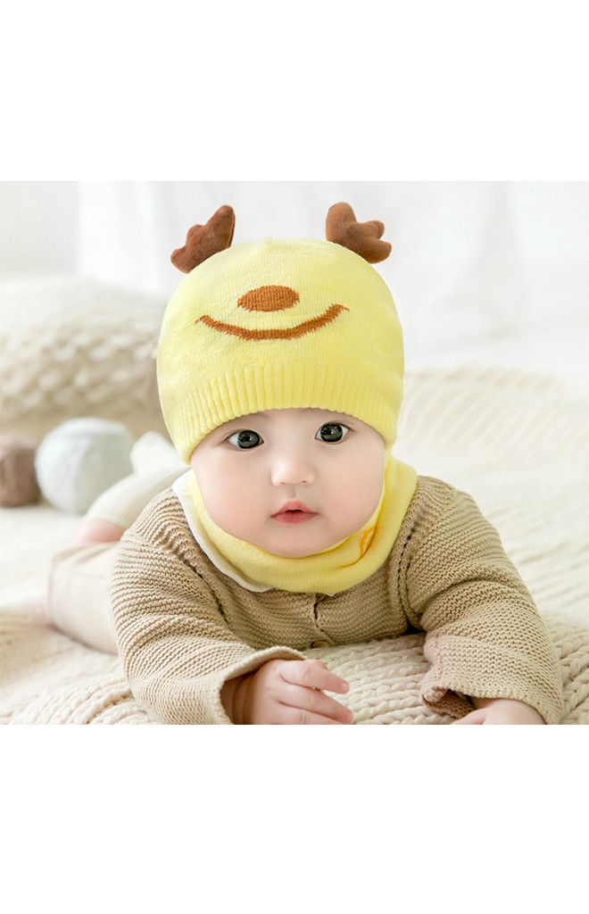 เซ็ตหมวกไหมพรม Baby Deer มาพร้อมผ้าสวมคอ GZMM
