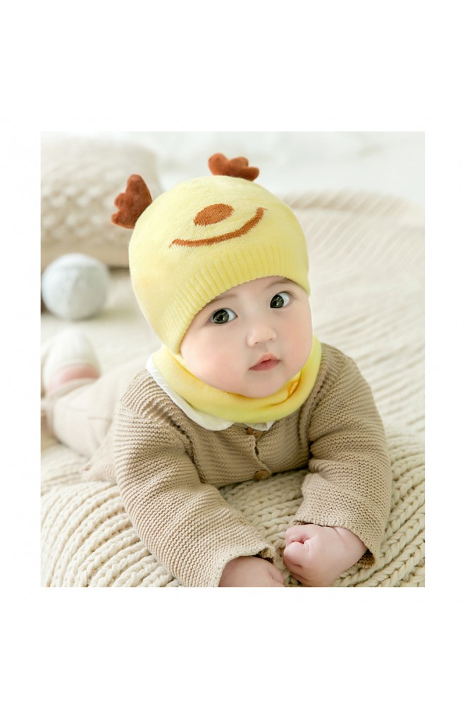เซ็ตหมวกไหมพรม Baby Deer มาพร้อมผ้าสวมคอ GZMM