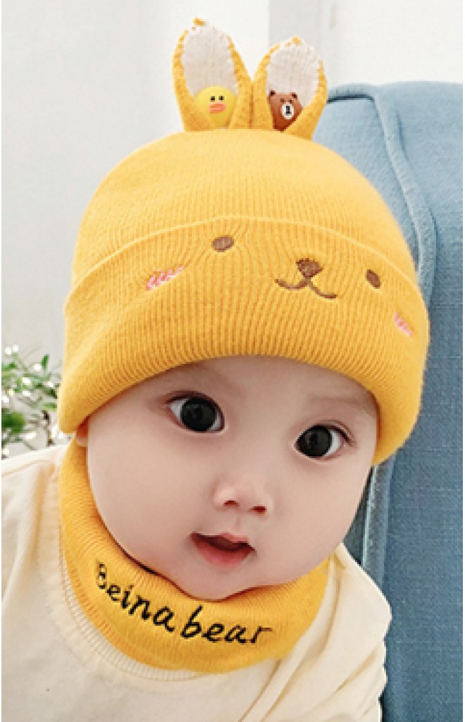 เซ็ตหมวกไหมพรมกระต่ายน้อย หูแต่งการ์ตูนหมีและเป็ดมาพร้อมผ้าสวมคอ เซ็ตหมวกไหมพรมกระต่ายน้อย หูแต่งการ์ตูนหมีและเป็ดมาพร้อมผ้าสวมคอ