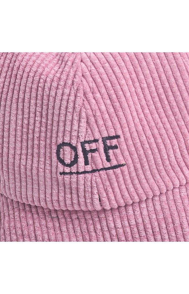 หมวกปีกรอบผ้าลูกฟูก ปักอักษร OFF ด้านข้างมีผ้าปิดหูผ้าขน