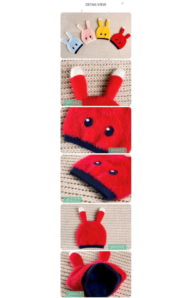 หมวกกระต่ายน้อยขนฟู Winter Bunny จาก GZMM (เฉพาะหมวก)