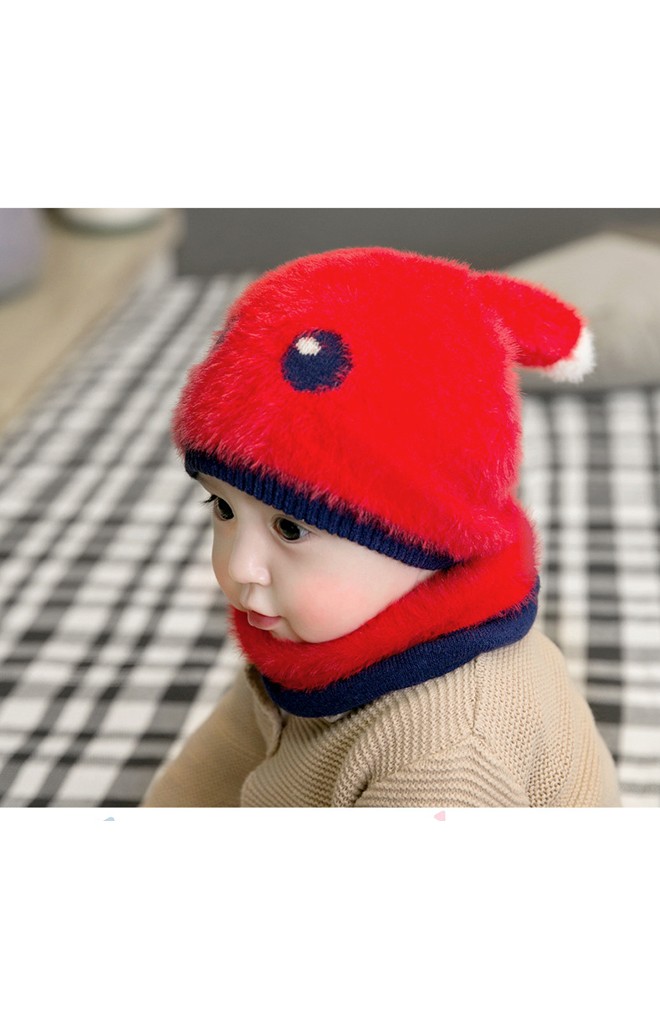 เซ็ตหมวกกระต่ายน้อยขนฟู Winter Bunny มาพร้อมผ้าสวมคอ GZMM
